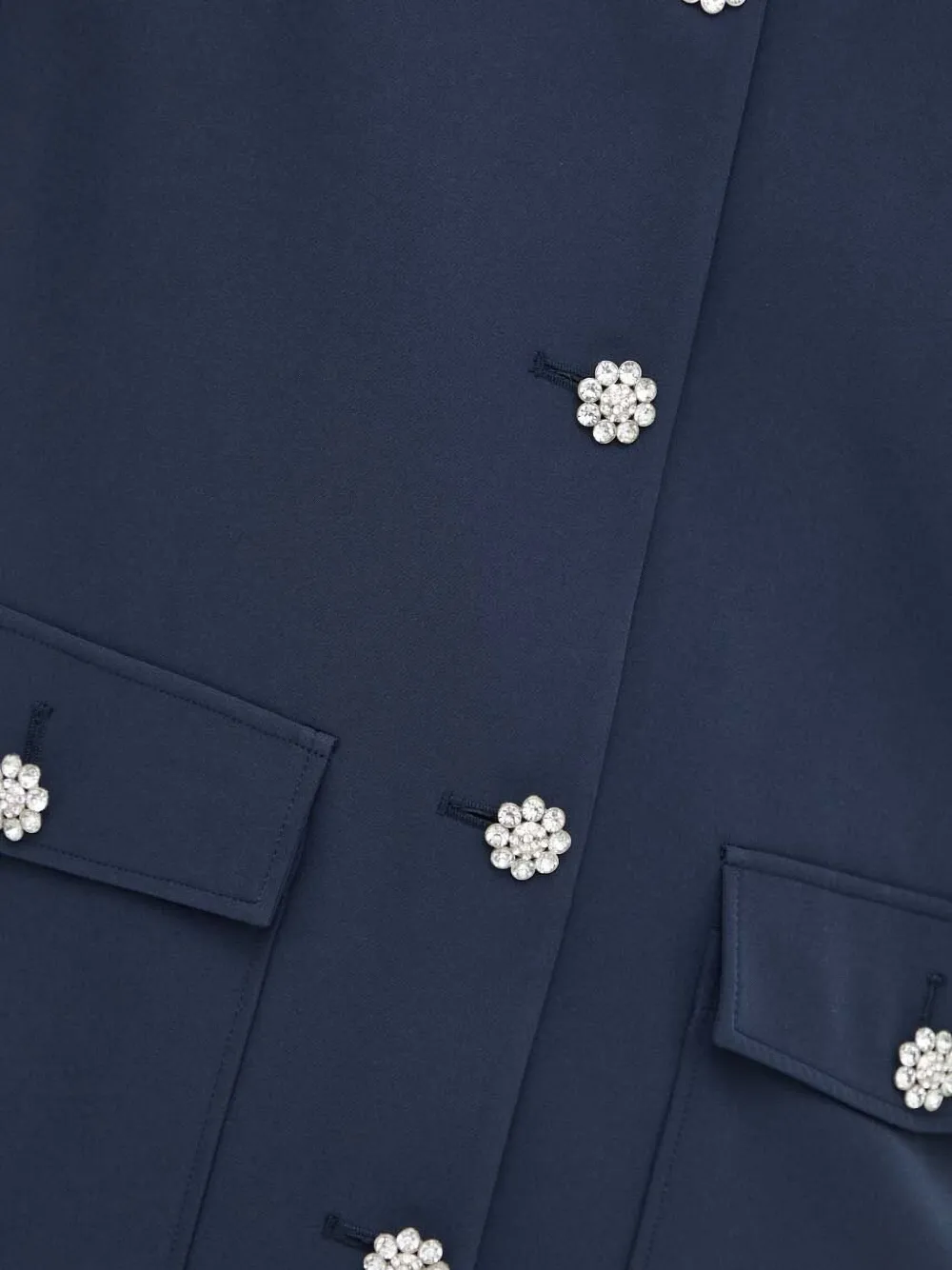 Custommade Blouse verfraaid met ruches Blauw