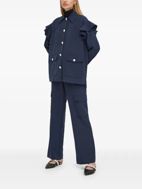 Custommade ruffle-detail embellished shirt