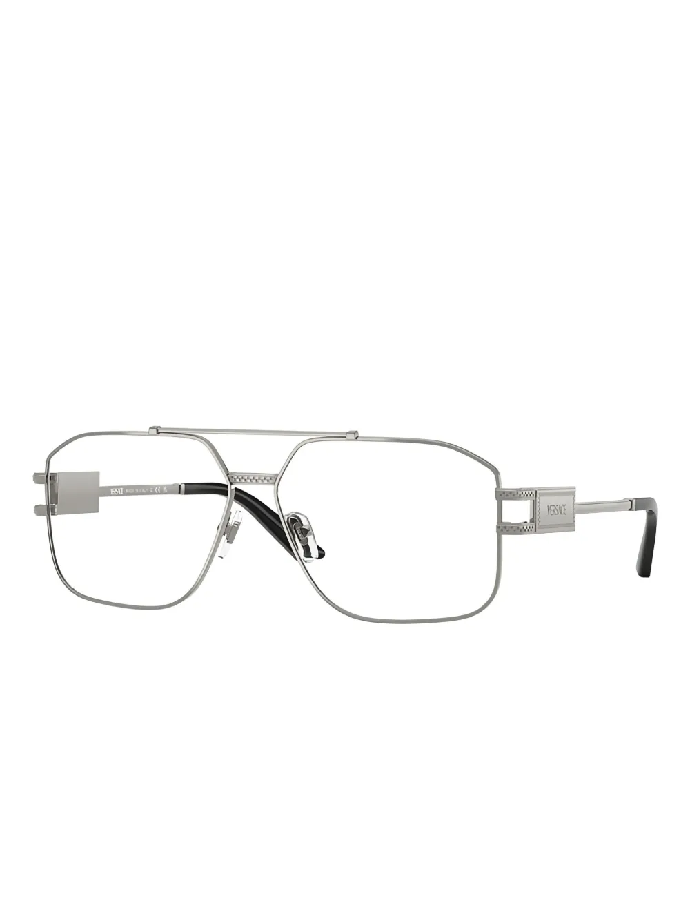 Versace Eyewear Bril met piloten montuur en metalen montuur Zilver