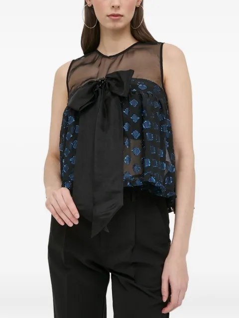 Custommade bow-embellished sleeveless blouse