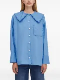 Custommade button-detail long-sleeve shirt - Blue