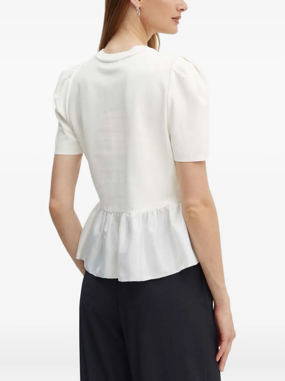 Custommade Top met pofmouwen - Wit