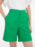 Custommade textured high-waisted shorts - Green