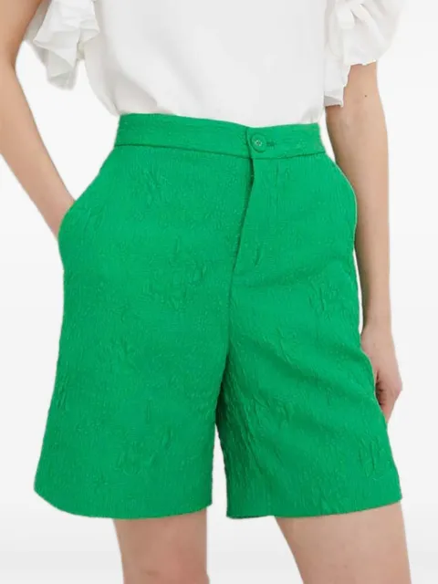 Custommade textured high-waisted shorts