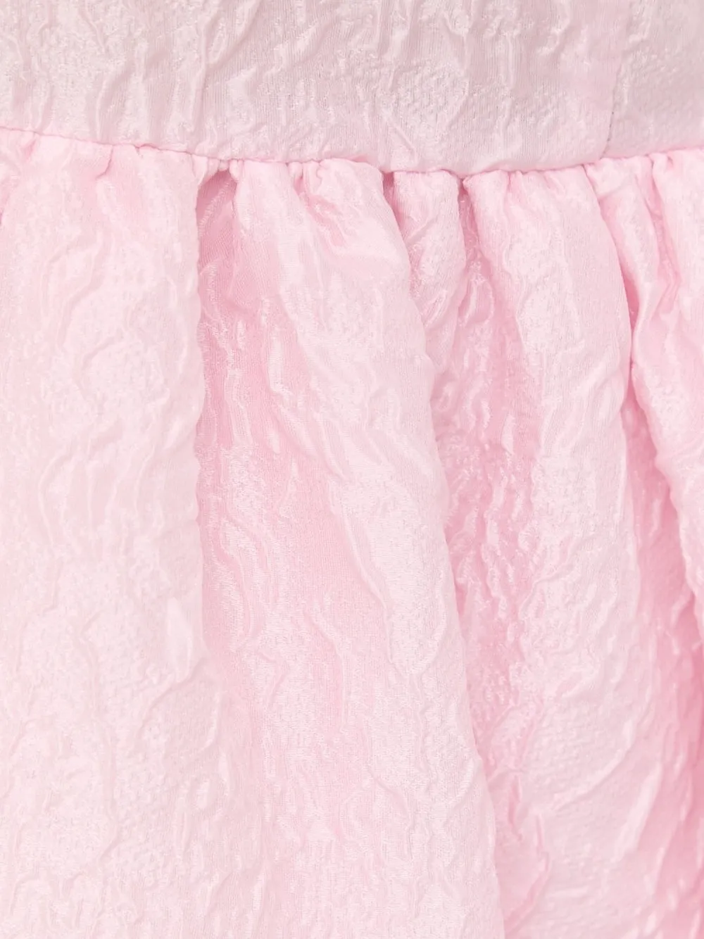 Custommade Frill-detailing Textured Mini Day Dress In Pink