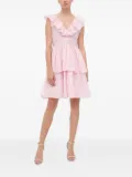 Custommade frill-detailing textured mini day dress - Pink