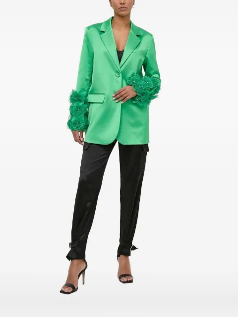 Custommade Francine satin flower-embellished blazer