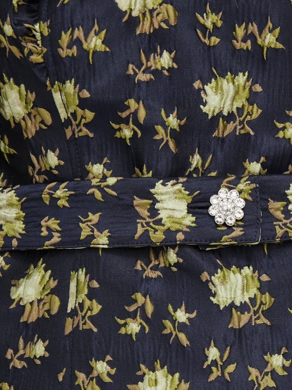 Custommade Floral-print Puff-shoulder Blouse In Blue