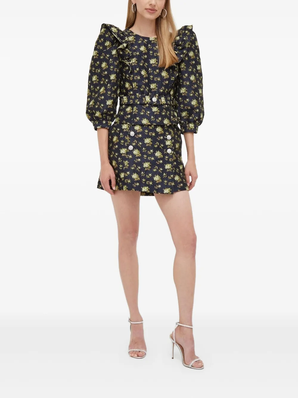 Custommade Blouse met bloemenprint - Blauw