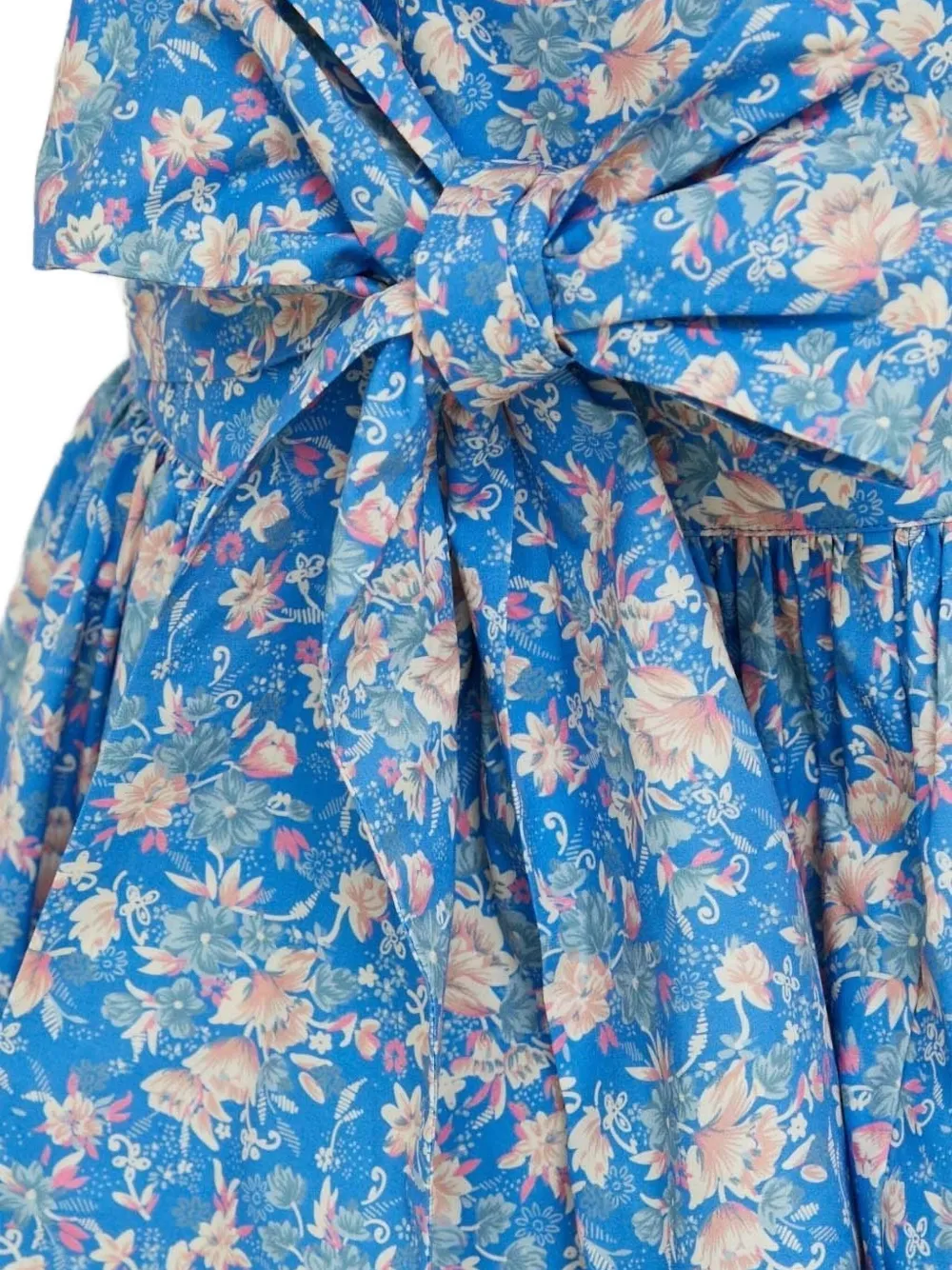  Custommade Floral-print Ruffled Skirt - Blue 