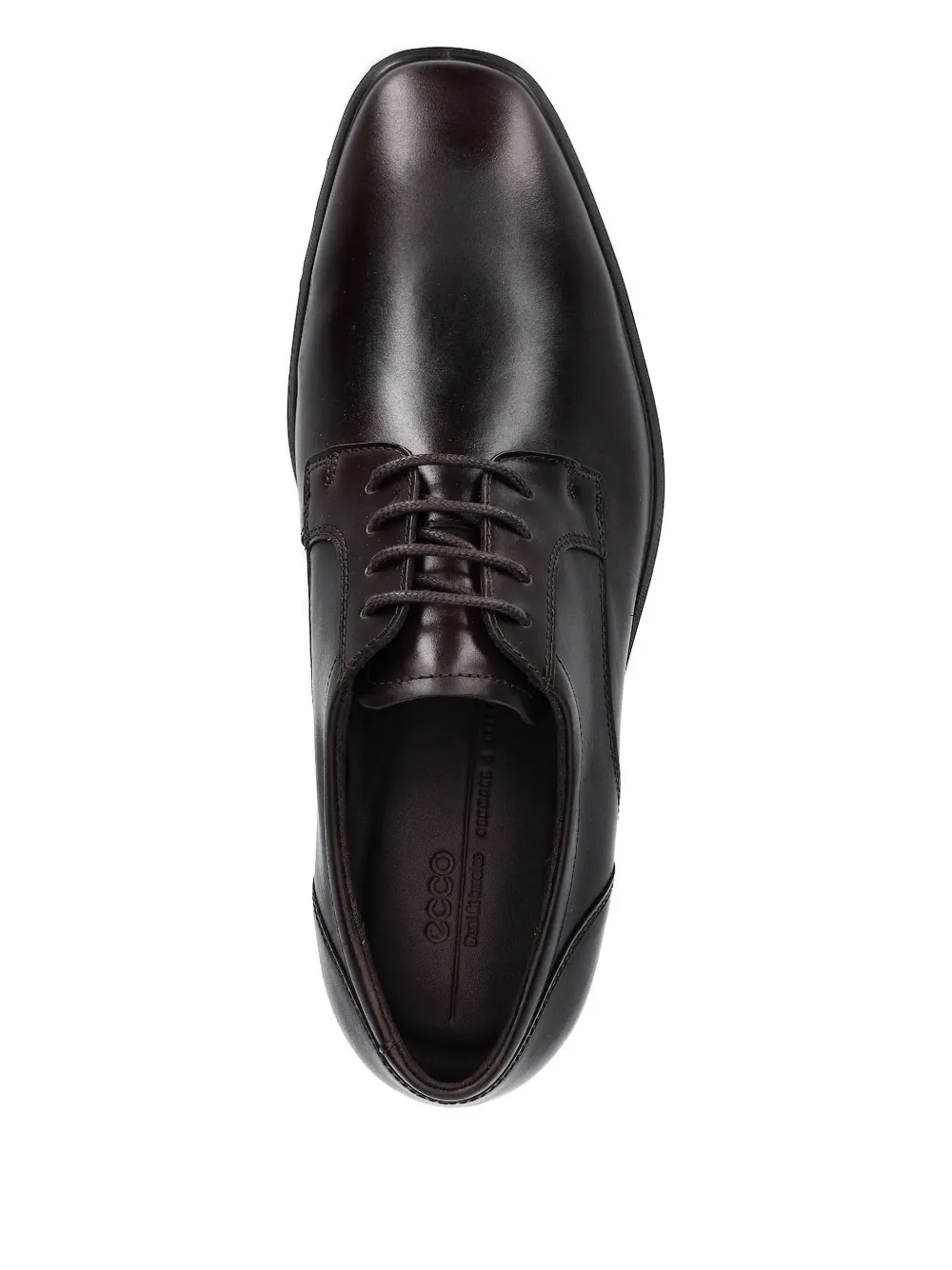 ECCO leather lace-up derby shoes Brown