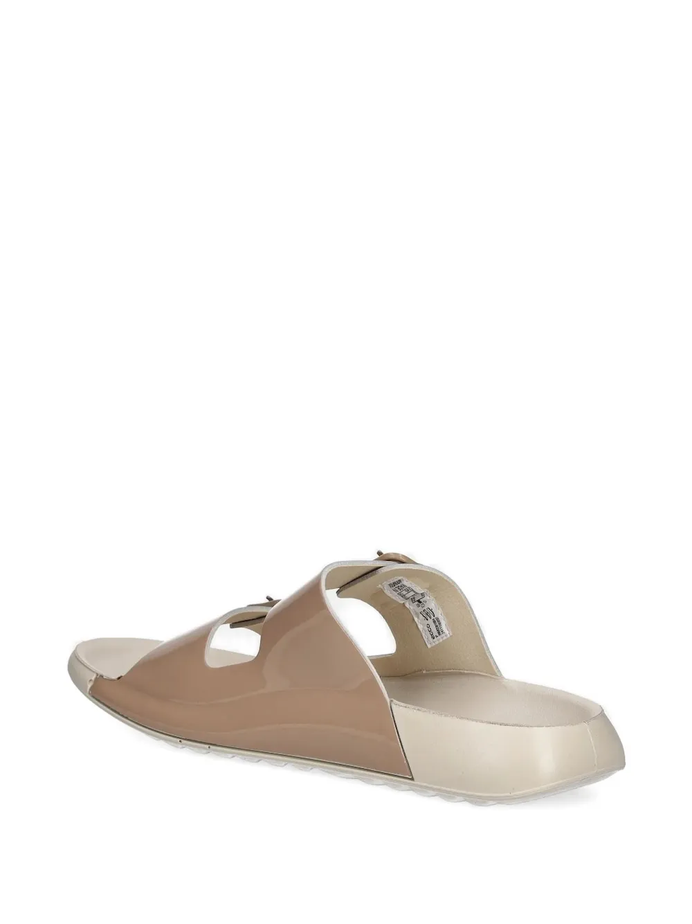 ECCO buckle-detail patent slides Neutrals