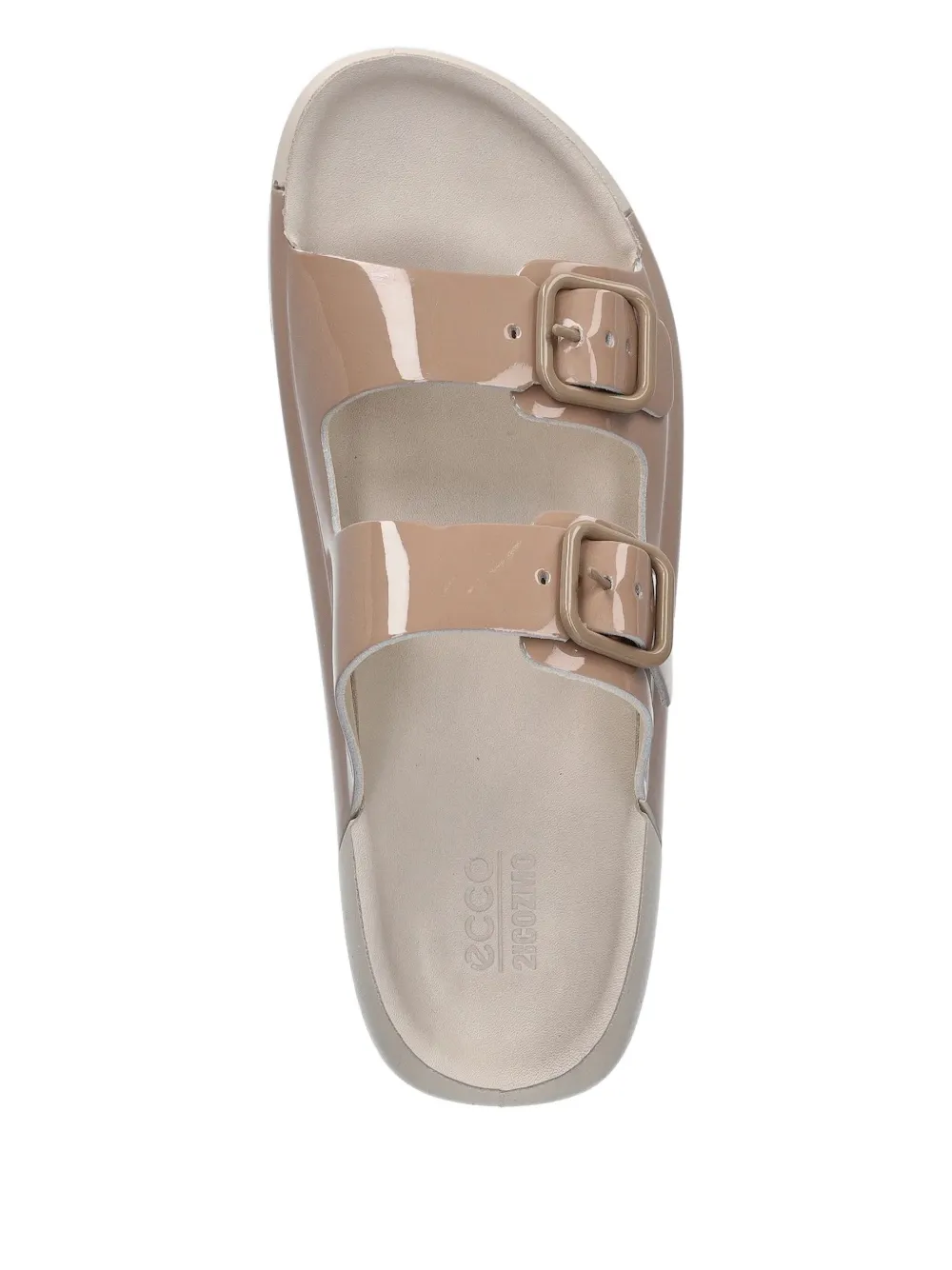 ECCO buckle-detail patent slides Neutrals