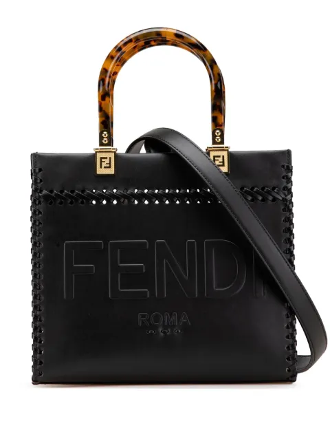 Fendi Pre-Owned 2010-2024 Small Whipstitch Leather Sunshine Shopper Tote satchel