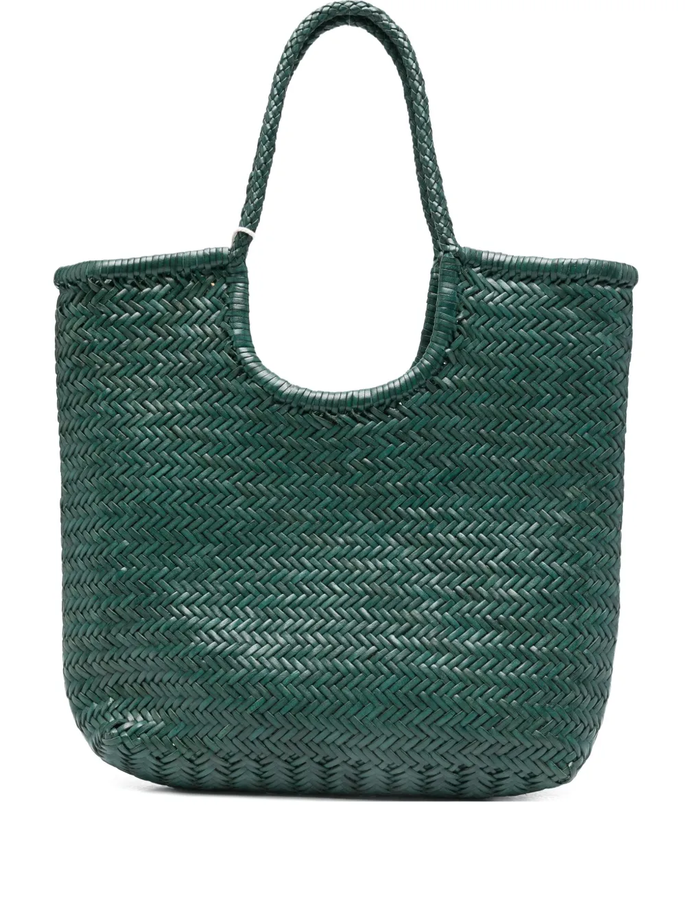 Dragon woven leather tote bag | Green | Image 1