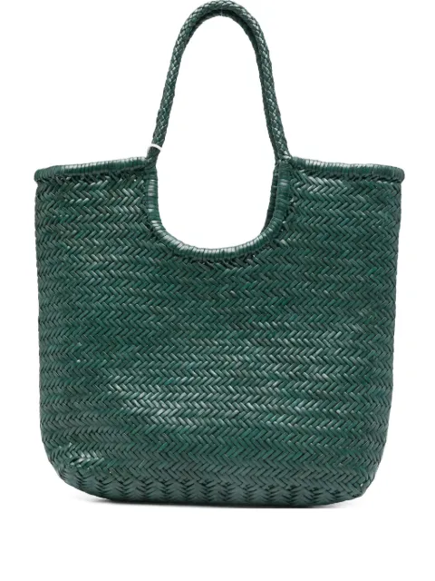 Dragon woven leather tote bag
