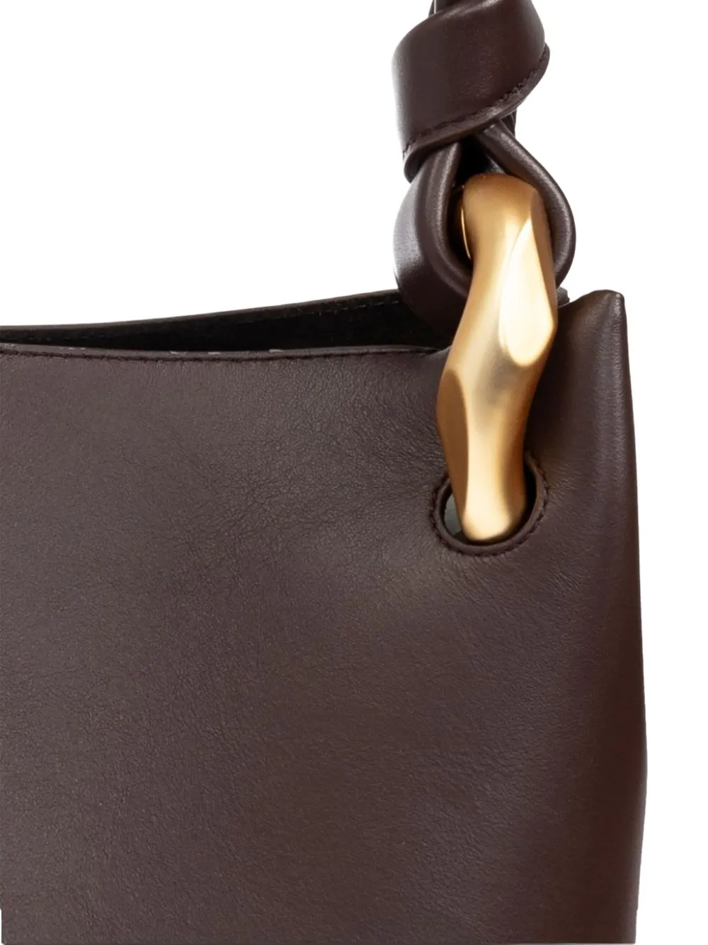 JW Anderson Corner knotted-handle leather tote bag Bruin