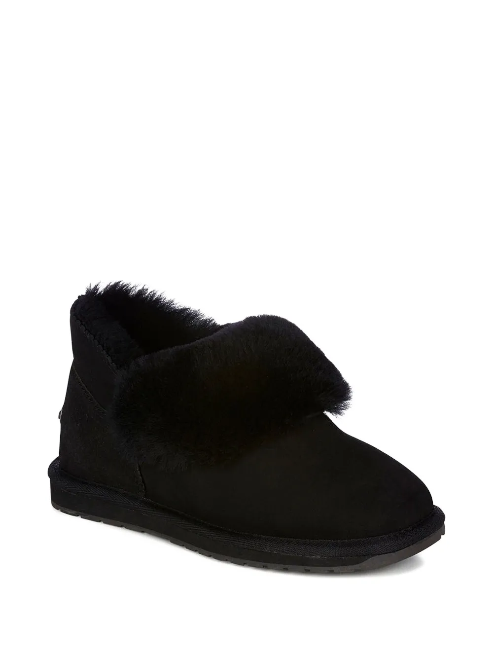 EMU AUSTRALIA sheepskin fur-trimmed slippers Black