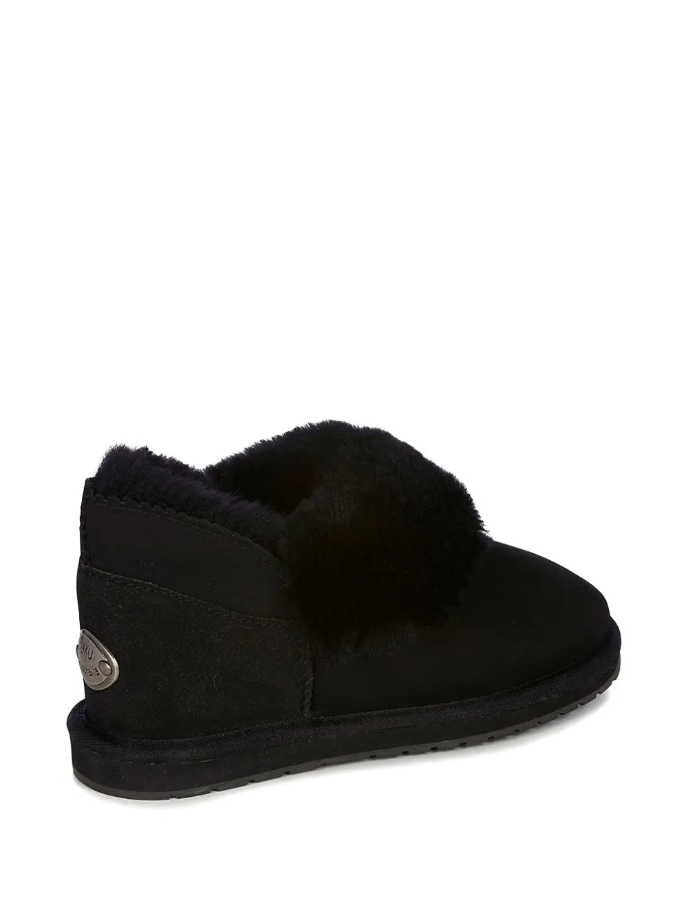 EMU AUSTRALIA sheepskin fur-trimmed slippers Black