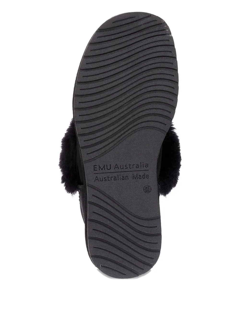 EMU AUSTRALIA sheepskin fur-trimmed slippers Black