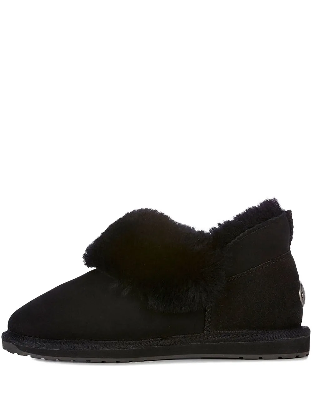 EMU AUSTRALIA sheepskin fur-trimmed slippers Black