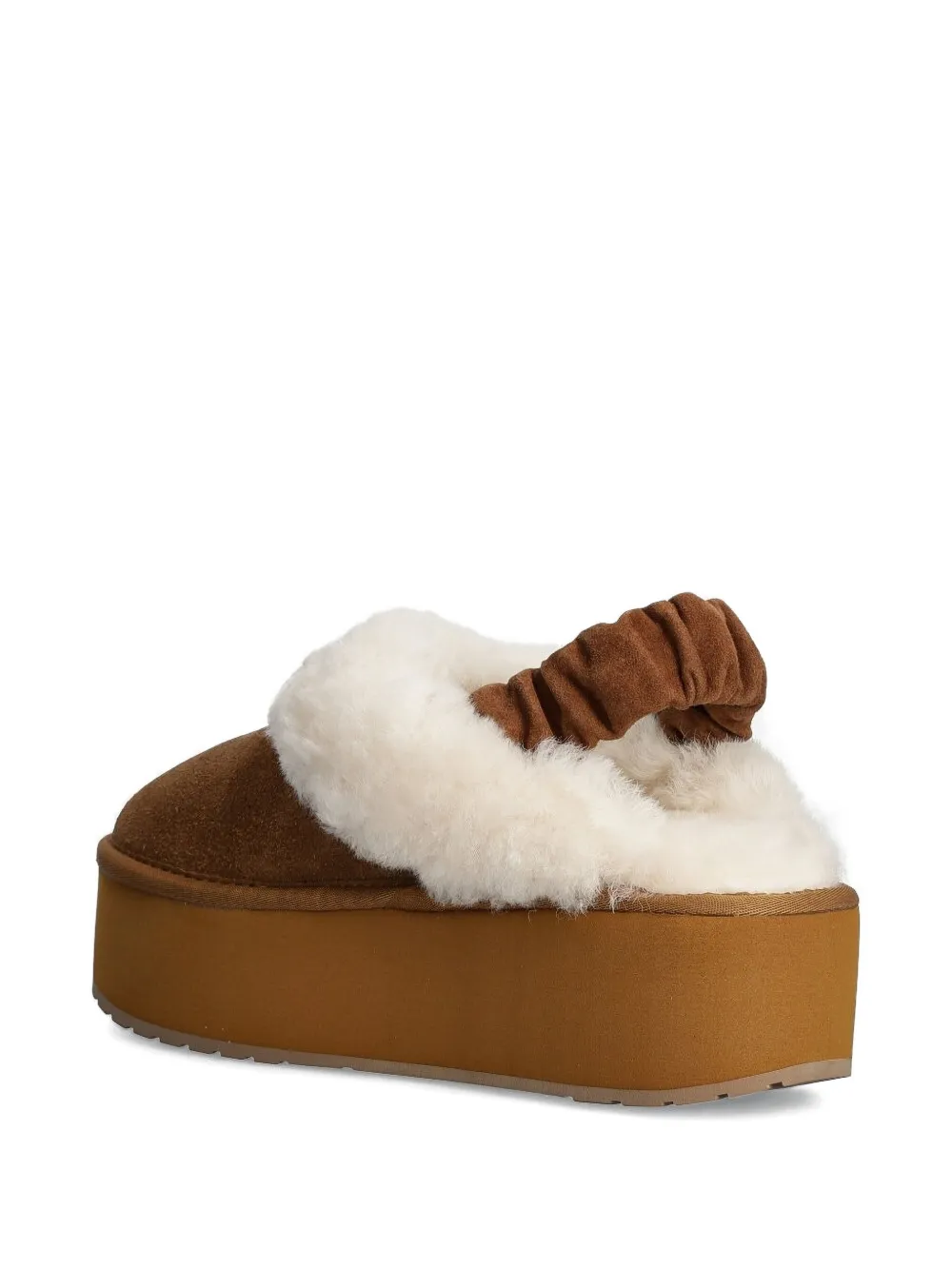 Emu Australia Platform Elastic-band Flat Mules In Brown