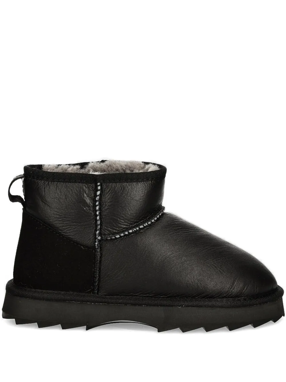 Emu Australia Sharky Mini Leather Shearling Boots In Black