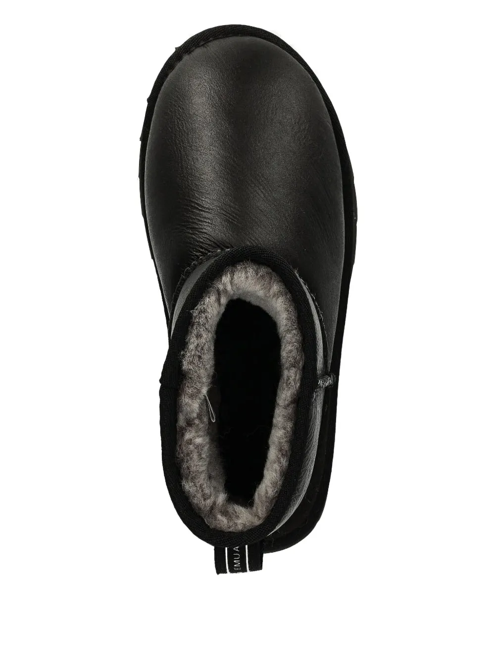 Emu Australia Sharky Mini Leather Shearling Boots In Black