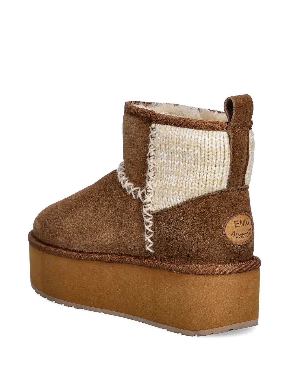 EMU AUSTRALIA knitted-panel platform boots Brown