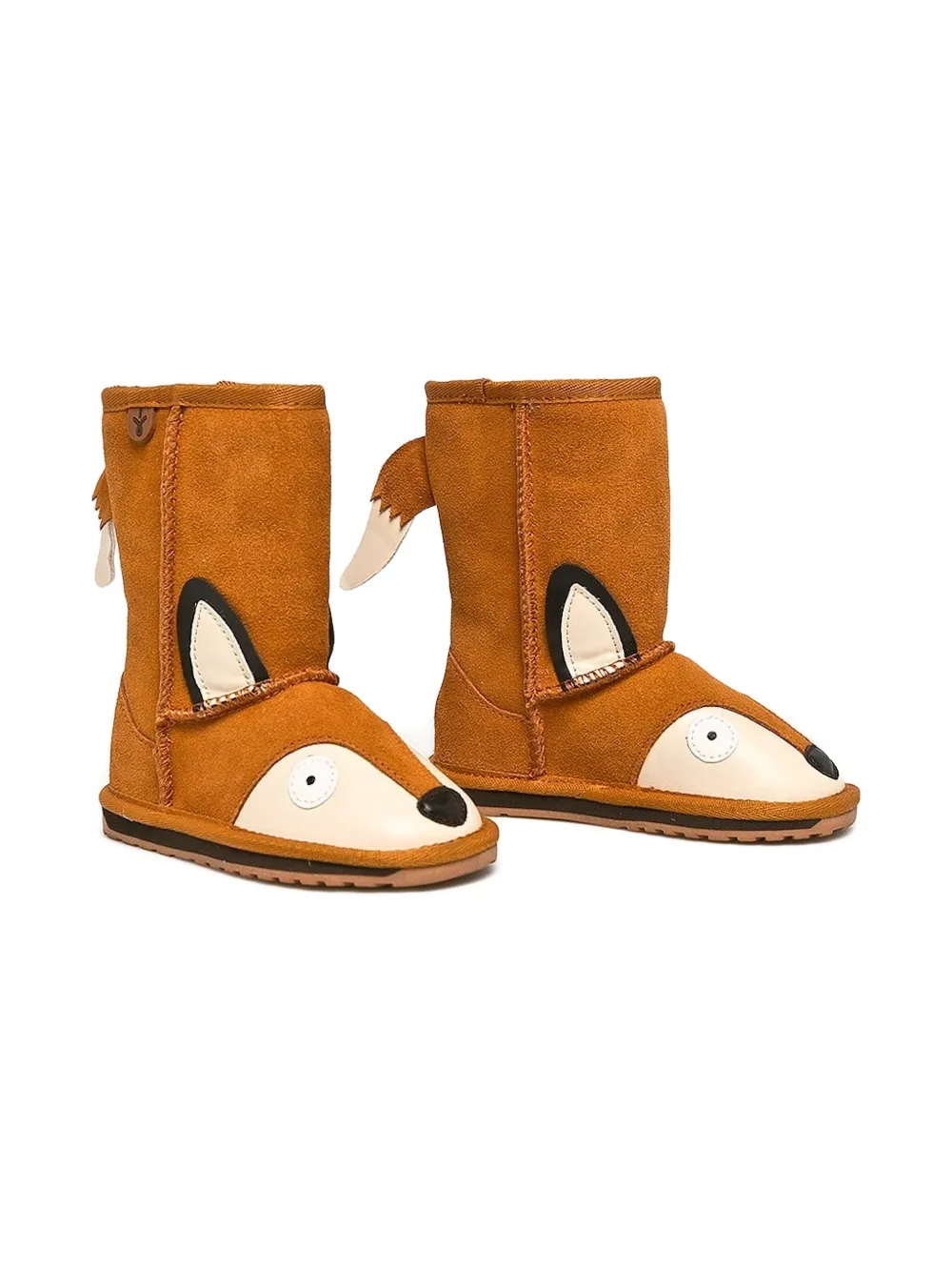 Emu Kids fox-motif ankle boots Brown