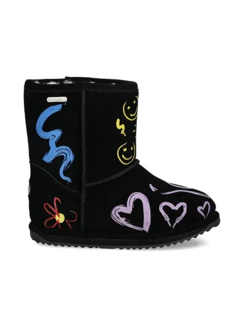 Emu Kids Hollis doodle heart boots