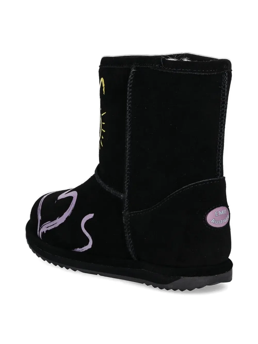 Emu Hollis Doodle Heart Boots In Black
