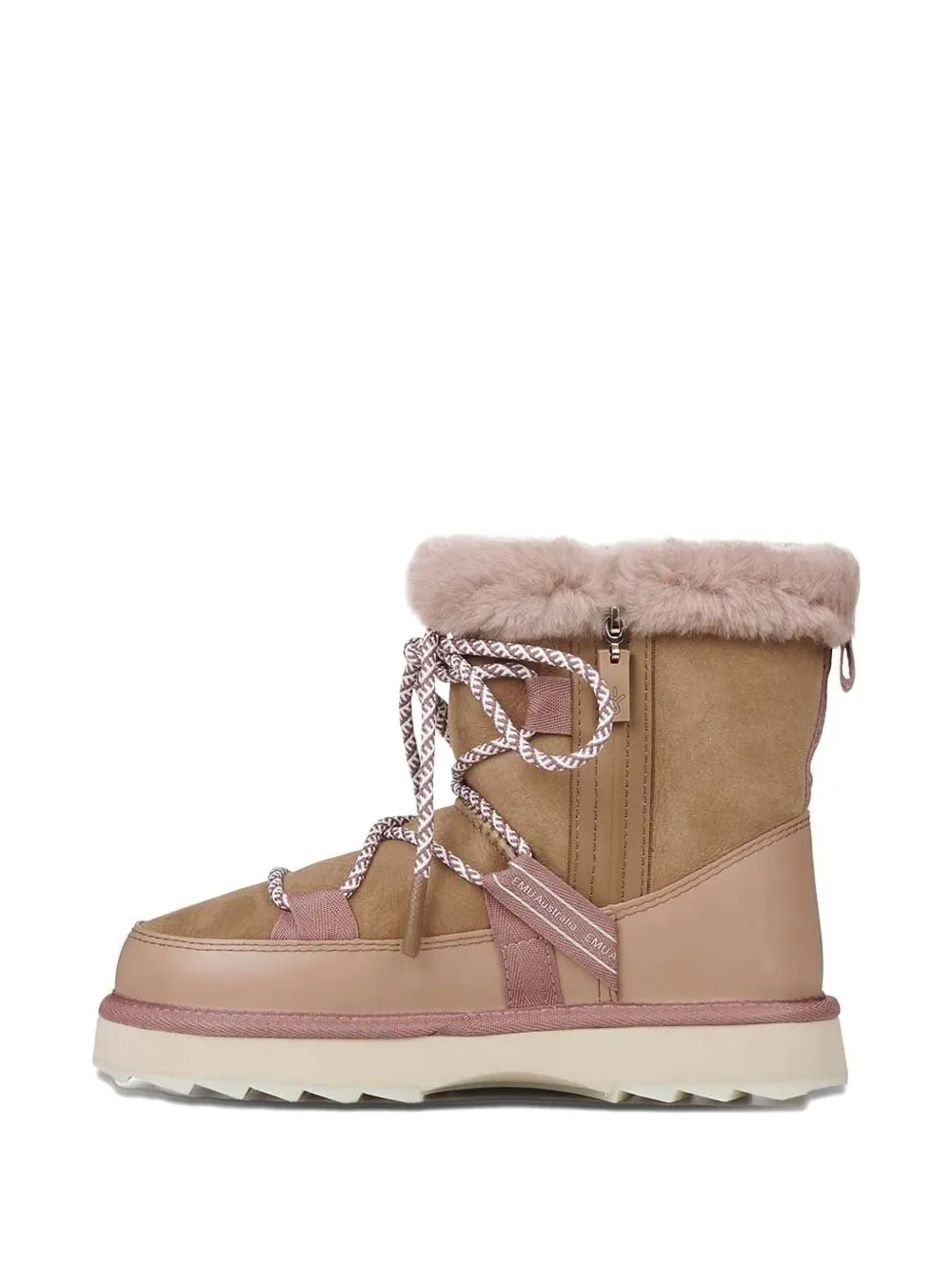 Emu Australia Blurred Lace-up Shearling Boots In Brown