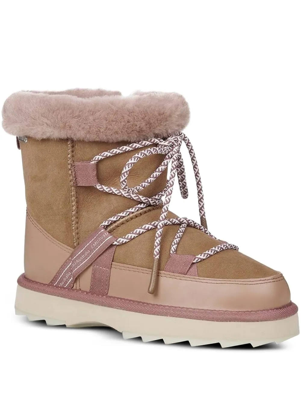 Emu Australia Blurred Lace-up Shearling Boots In Brown
