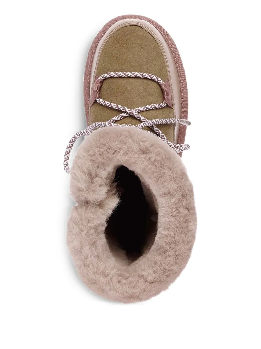 Emu Australia Blurred Lace-up Shearling Boots In Brown