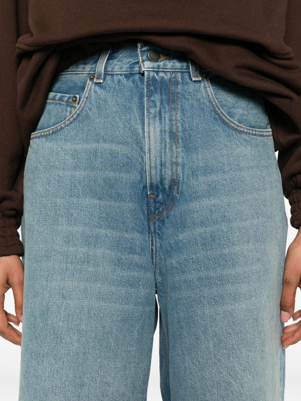 Haikure cotton denim shorts Blauw