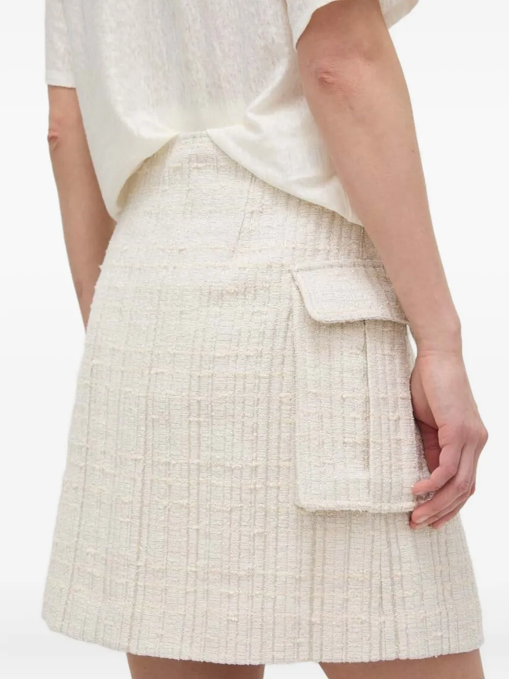 Custommade Tweed Skirt In Neutral