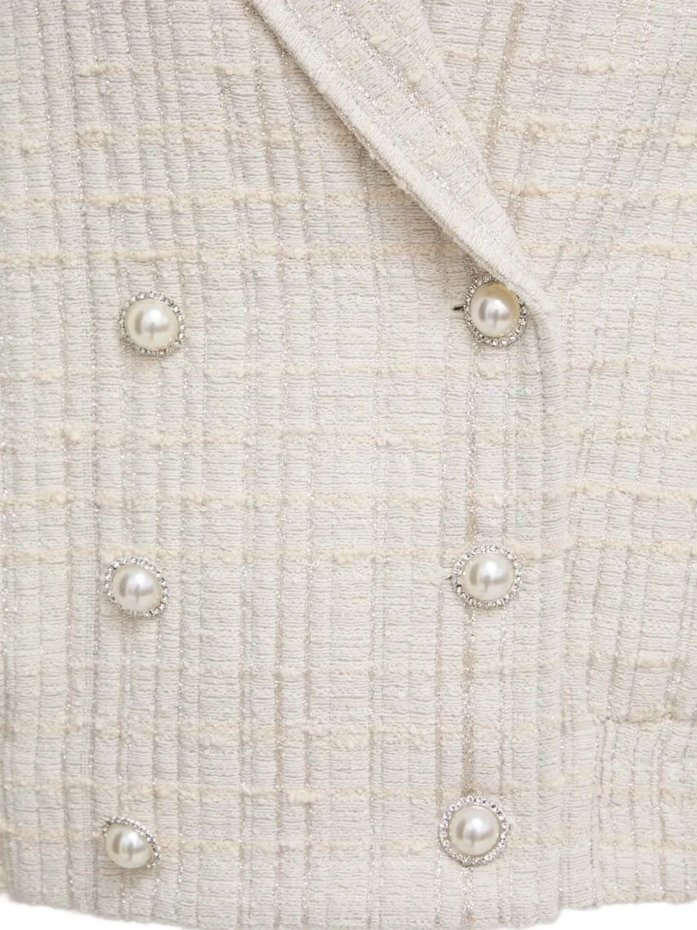 Custommade Pearl-embellished Tweed Jacket In White