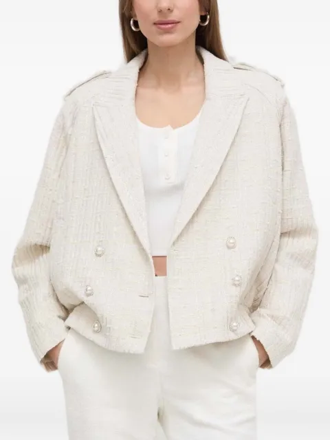 Custommade pearl-embellished tweed jacket