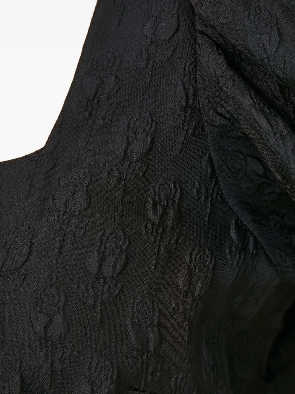 Custommade Midi-jurk met pofmouwen Zwart