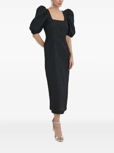 Custommade puff-sleeve midi dress