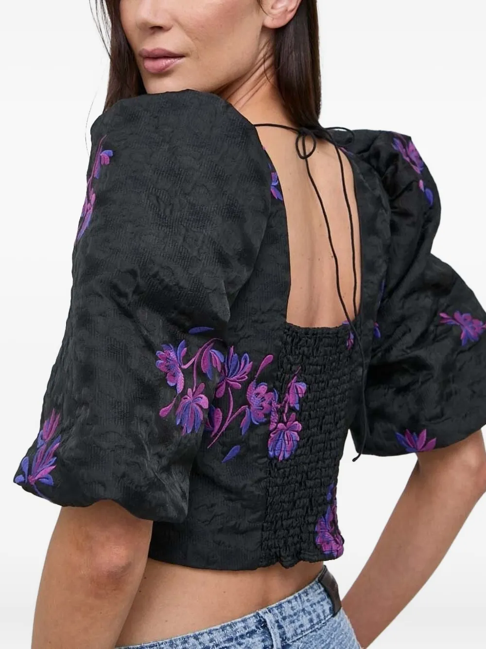  Custommade Top Con Ricamo - Nero 