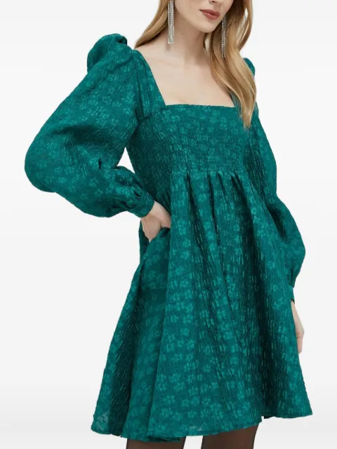 Custommade puff-sleeve mini dress