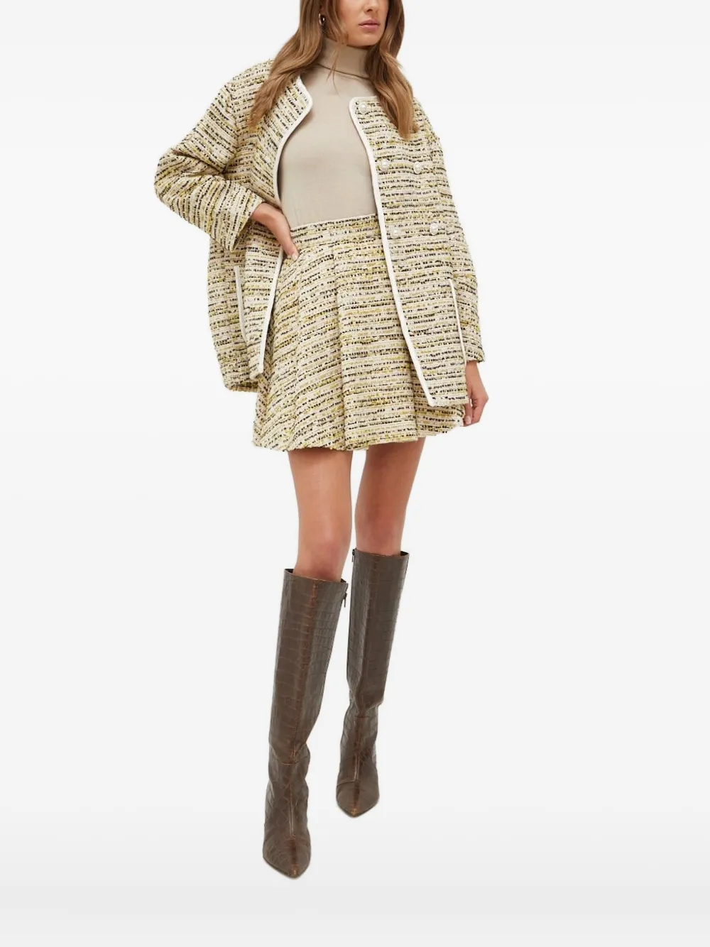 Custommade Embellished Tweed Jacket In Neutral