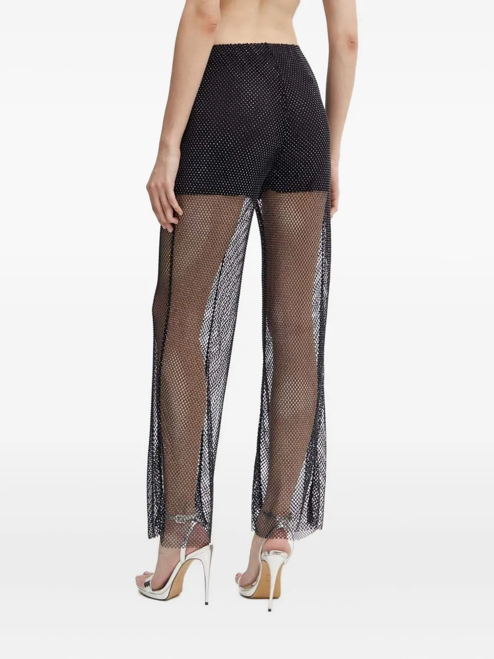 Custommade Petra beaded mesh trousers - Zwart