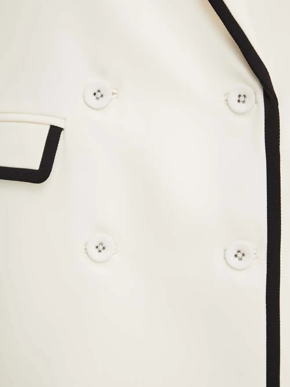 Custommade Double-breasted Piped-trim Blazer In White