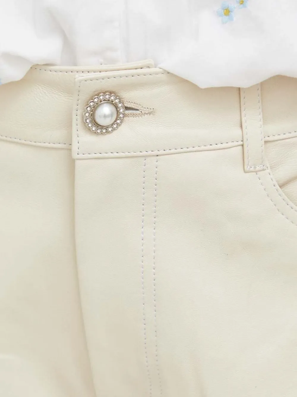 Custommade pearl-embellished leather shorts | Leather & Faux Leather Shorts | Image 2
