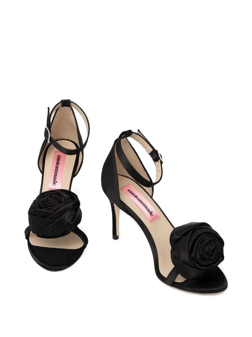 Custommade Sandalen met roos hak Zwart