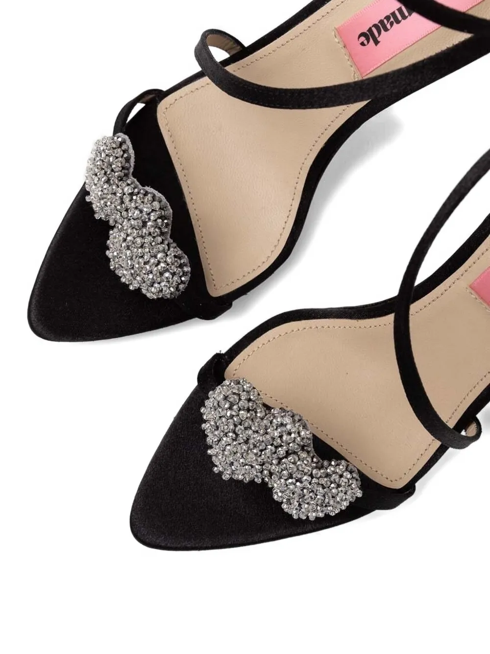 Custommade 85mm Crystal-embellished Satin Pumps In Black