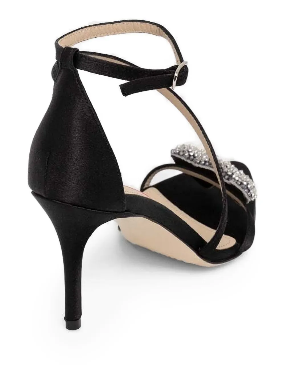 Custommade 85mm Crystal-embellished Satin Pumps In Black